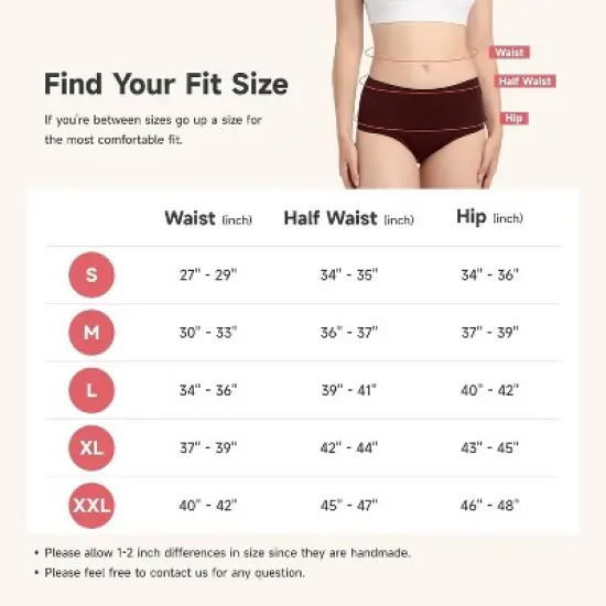 VOXSHE Period Underwear for Women Mild Absorbency Leak-proof Panties for Menstrual Red image {5}