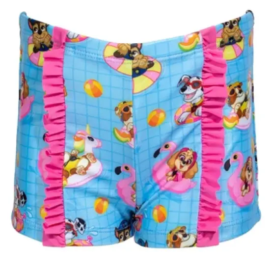 Paw Patrol Rubble Marshall Chase Girls Rash Guard and Swim Shorts Little Kid image {3}