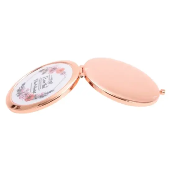 Unique Bargains Compact Makeup Mirror Rose Gold Tone 1 Pc image {4}
