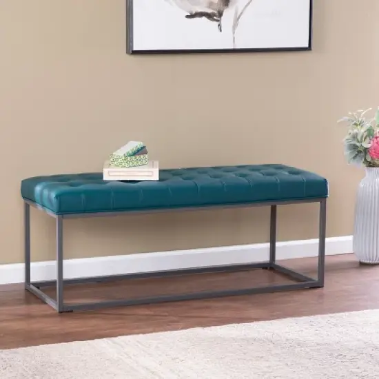 Perscon Upholstered Hallway Bench Blue - Aiden Lane image {3}