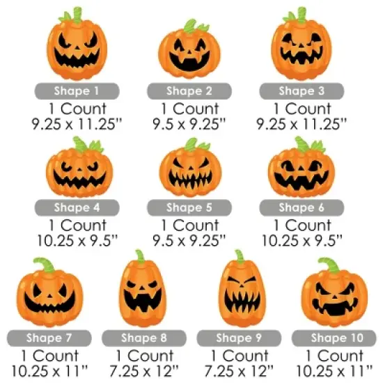 Big Dot of Happiness Halloween Pumpkins - Lawn Decorations - Outdoor Jack-O'-Lantern Party Yard Decorations - 10 Piece image {5}