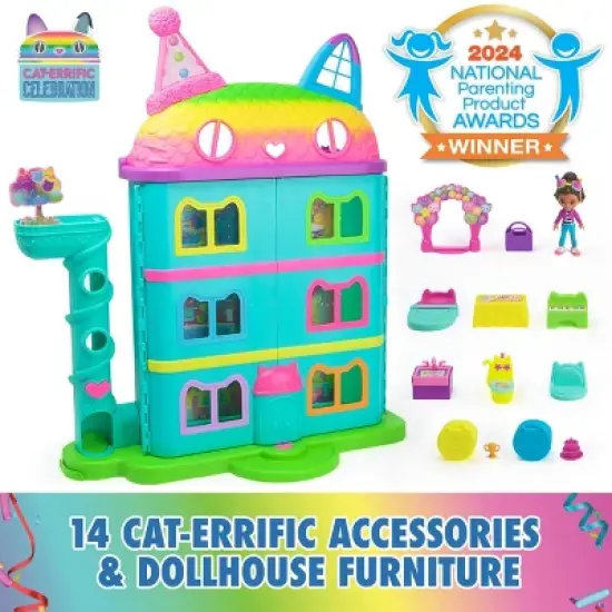 Gabby's Dollhouse 15pc Rainbow Themed Celebration Dollhouse image {2}