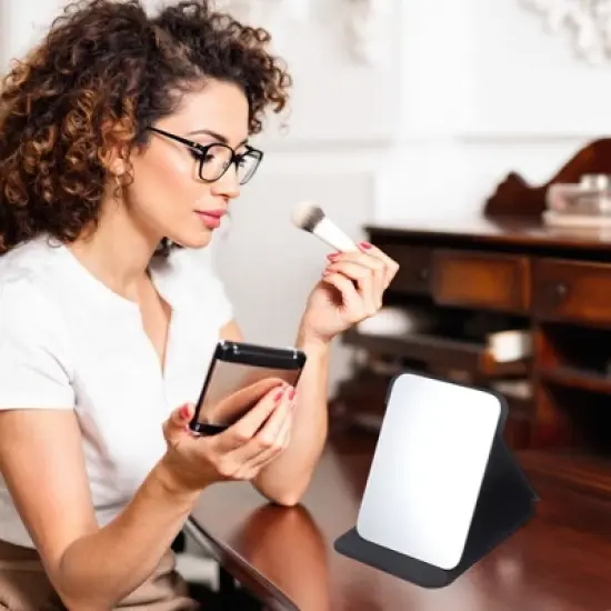 Unique Bargains Women Durable Makeup Mirror for Travel Green 1 Pc image {2}