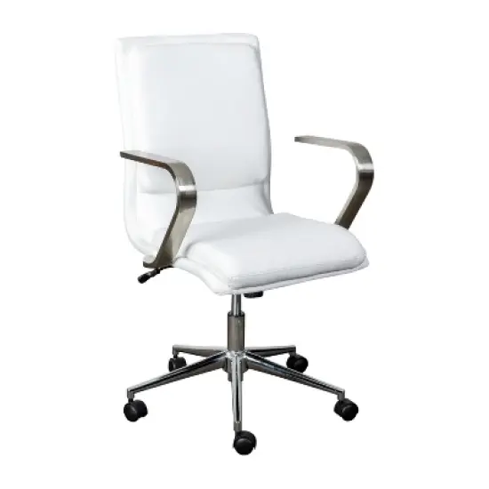 Merrick Lane Mid-Back Home Office Chair with Armrests, Height Adjustable Swivel Seat and Five Star Base image {16}