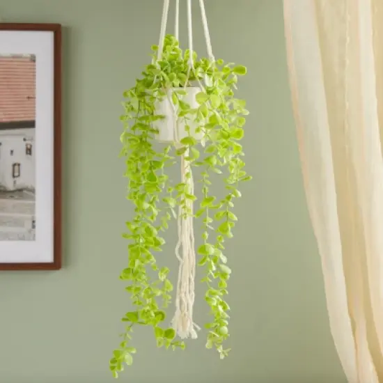 Juvale 2 Pack Hanging Artificial Faux Eucalyptus, Fake Plants with Ceramic Pots for Spring Home Decor, House Warming Gift, 31 in image {1}