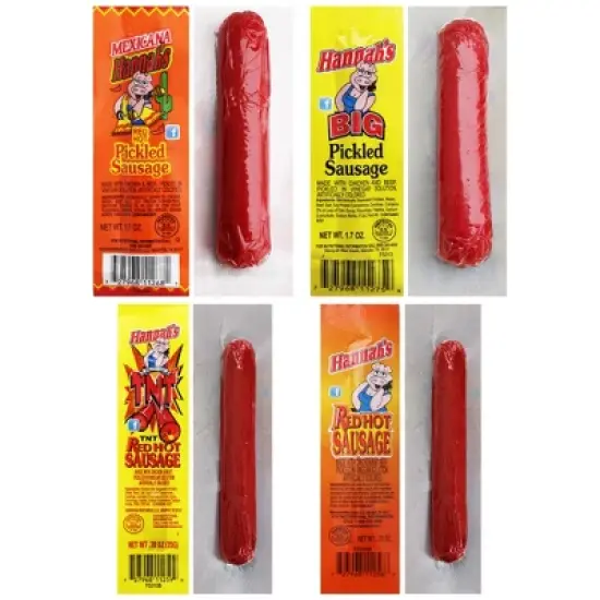 Hannah's 20-Piece Sampler (5 packs each of 4 assorted Hannah's Pickled Sausages) image {2}