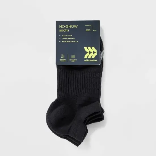 Women's 3pk Performance Mesh Stripe Tab Socks - All In Motion&trade; Gray 4-10: Midweight Knit, Arch Support image {1}