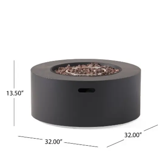 GDFStudio Jasmine Outdoor 40,000 BTU Circular Iron Fire Pit Table image {2}