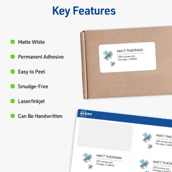 Avery Shipping Labels, 5.5" x 8.5", White, 500 Labels (95930) image {2}
