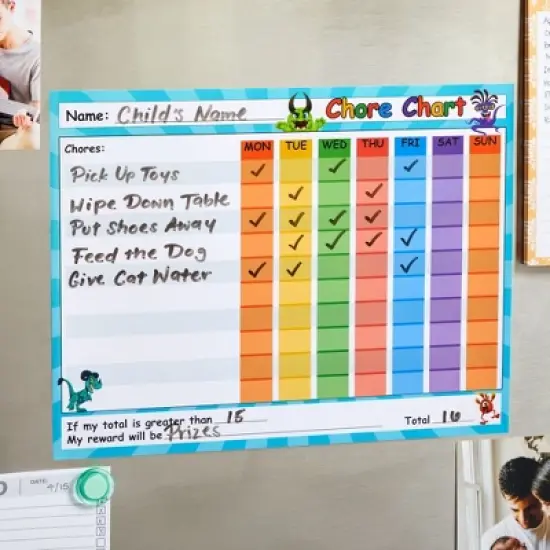 Infinite Curiosity 6 Pack Dry Erase Chore Chart for Kids, Reusable Behavior Reward Board with Stick-On Backing for Classroom, 14.5 x 11 In image {1}