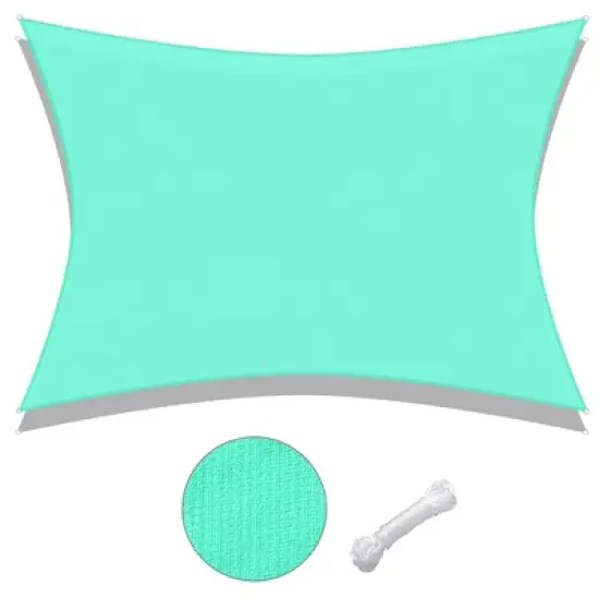 LAGarden 19x13 Ft Rectangle HDPE Sun Shade Sail image {8}