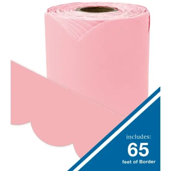 Carson Dellosa Education 65' Dusty Rose Rolled Scalloped Bulletin Board Borders (1 roll) image {1}