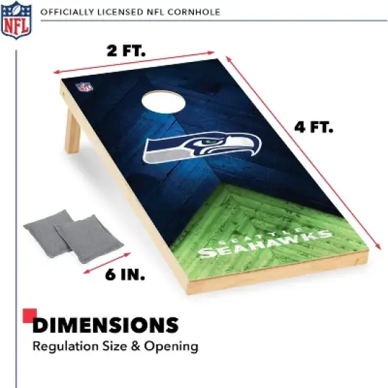 NFL Seattle Seahawks 2'x4' Wood Cornhole Set image {5}