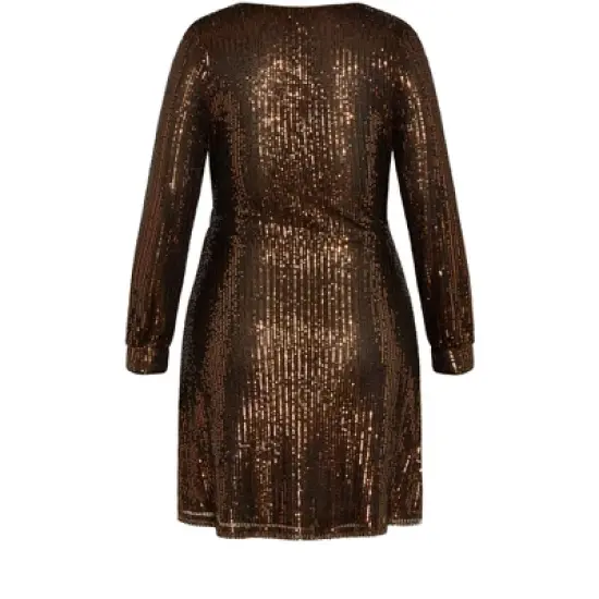 Women's Plus Size Party Glow Dress - bronze | CITY CHIC image {4}