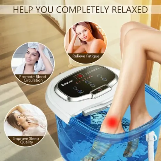 Costway Portable Foot Spa Bath Motorized Massager Electric Feet Salon Tub w/Shower Timer image {5}