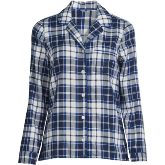 Lands' End Women's Long Sleeve Print Flannel Pajama Top image {12}