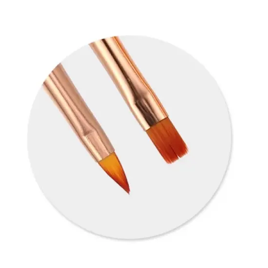 Unique Bargains Double Ended Nail Art Brush Gel Polish Nail Art Design Pen Painting Brush Tools for Home DIY Manicure Rose Gold Tone image {4}