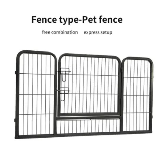 Pet Playpen, Garden Fence with Gate, Dog Fence Playpen with 24" Height Metal Panels, Dog Playpen for Small/Medium Dogs, Puppy Cat Exercise Fencing image {3}