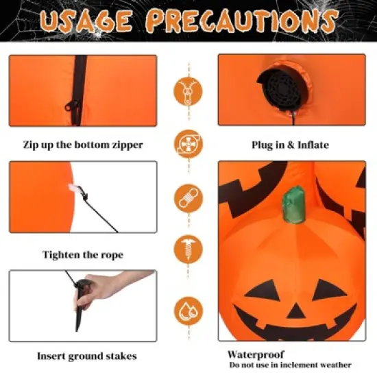 7ft Pumpkin Inflatable Halloween Decoration image {1}