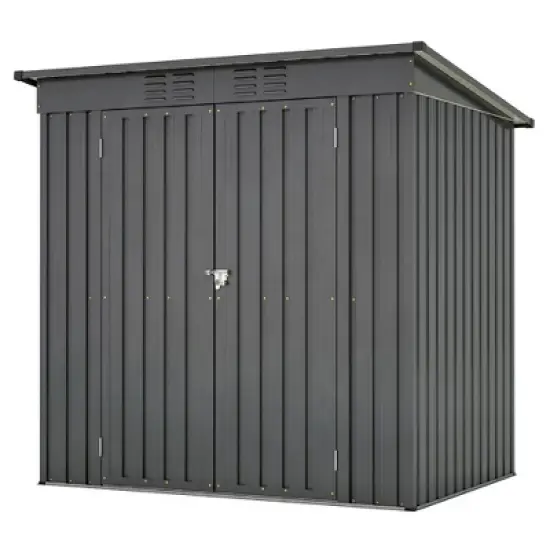 LOVMOR 6 x 4 ft Outdoor Storage Shed, All Weather Tool Shed for Garden, Backyard, Lawn, Black image {1}
