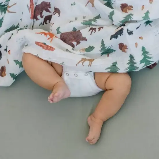 Red Rovr Organic Cotton Muslin Swaddle Blanket Single image {5}