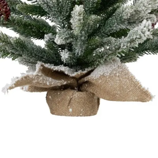 Northlight Real Touch&trade;️ Potted Flocked Mini Fir Pine Artificial Christmas Tree - 25" - Unlit image {5}