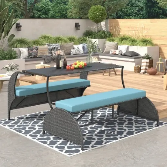 Versatile Outdoor Loveseat That Converts To Four Seats And A Table,Outdoor Patio Sofa - Maison Boucle image {8}