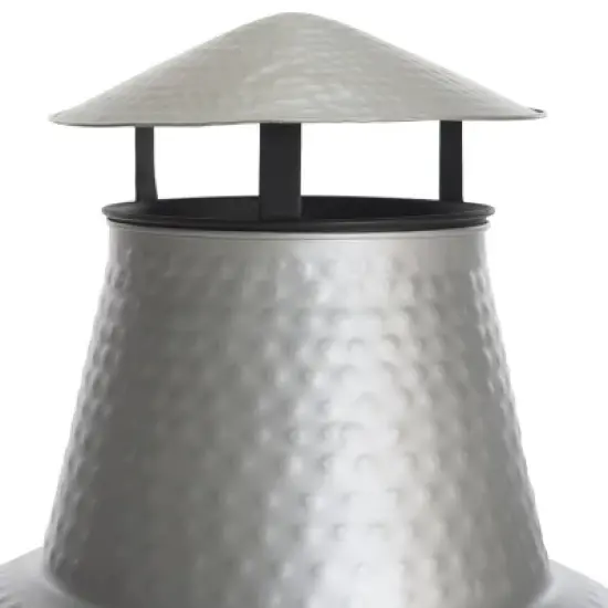 Cartagena Outdoor Chiminea/Fire Pit - PIT1001 - Silver/Black - Safavieh image {3}