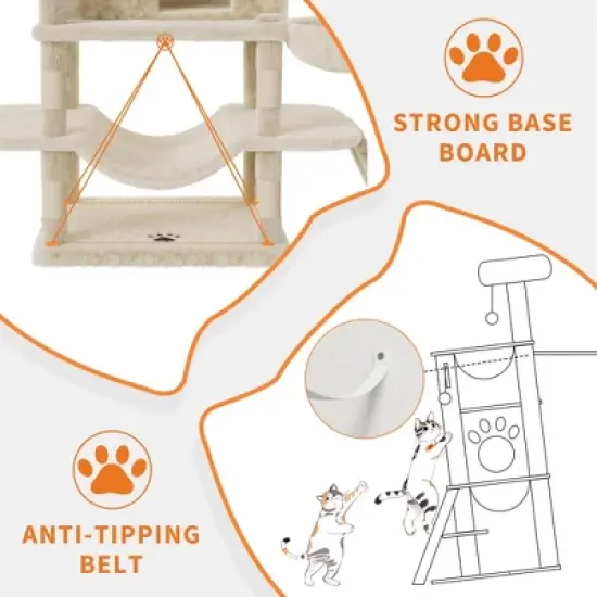 Large Multi-Level Cat Tree 68.5 Inches Heavy Duty Cat Tower for Indoor Large Cats 20 lbs+ image {2}