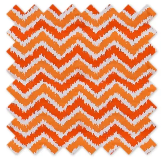 Bacati - Chevron Ikat Orange 100 percent Cotton Universal Baby US Standard Crib or Toddler Bed Fitted Sheet image {5}