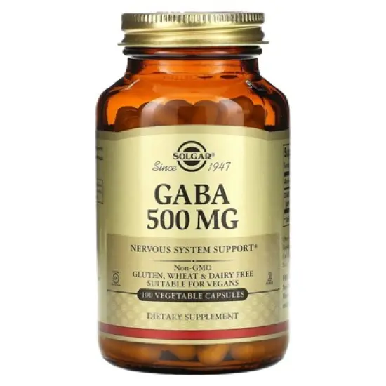 Solgar GABA, 500 mg, 100 Vegetable Capsules image {4}