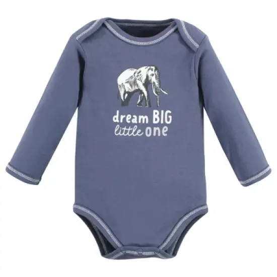 Touched by Nature Infant Boy Organic Cotton Long-Sleeve Bodysuits, Boy Safari image {5}