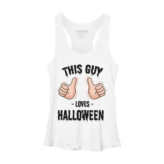 Women's Design By Humans This Guy Loves Halloween By MultimediaOne Racerback Tank Top image {8}