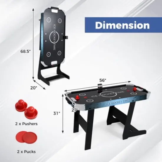 Costway Foldable Air Hockey Table for Kids & Adults with Digital LED Scoreboard image {2}