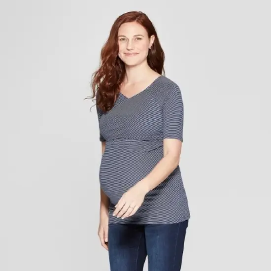 Short Sleeve Crossover Nursing Maternity T-Shirt - Isabel Maternity by Ingrid & Isabel&trade; image {4}