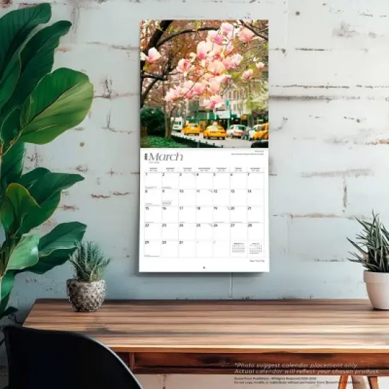 BrownTrout New York City 2026 12"x24" Hanging Square Wall Calendar Plastic-Free image {4}