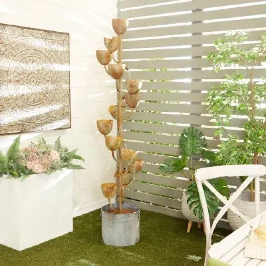 75" Metal Rustic Fountain Copper - Olivia & May image {1}