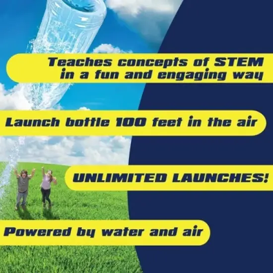 The Deluxe Rocket Bottle Launcher Kit - Includes Bottle, Aqua Pod, & Air Pump - Launches Bottles 100Ft in The Air - Fun Educational STEM Toy image {3}