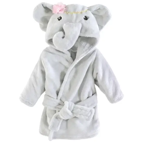 Little Treasure Infant Girl Plush Bathrobe and Toy Set, Blossom Elephant, 0-9 Months image {2}