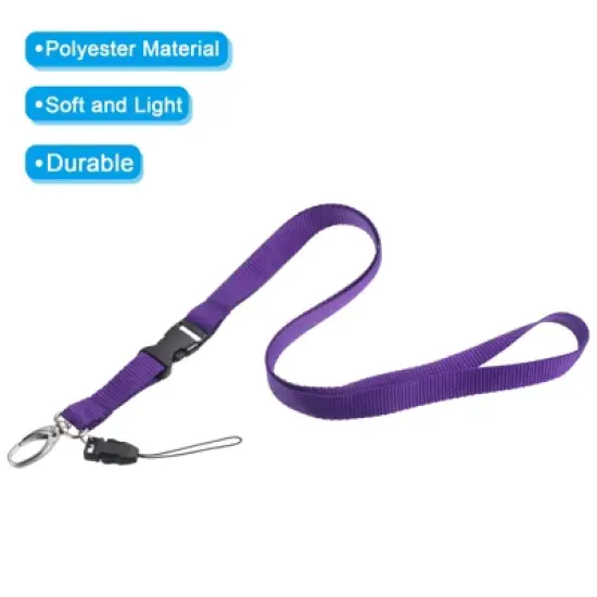 Unique Bargains Polyester Wear-resistant ID Card Neck Lanyards with Hook 5 Pcs image {3}