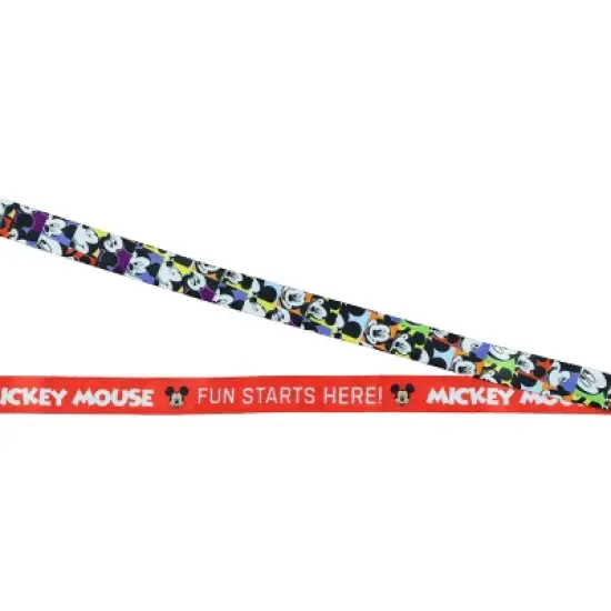 Disney Mickey Mouse Fun Starts Here Lanyard with ID Badge Holder and Charm image {4}