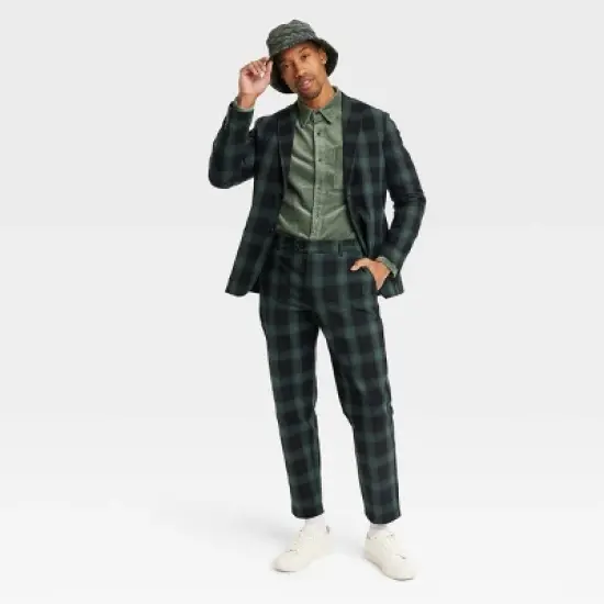 Houston White Adult Ombre Plaid Blazer - Green image {2}