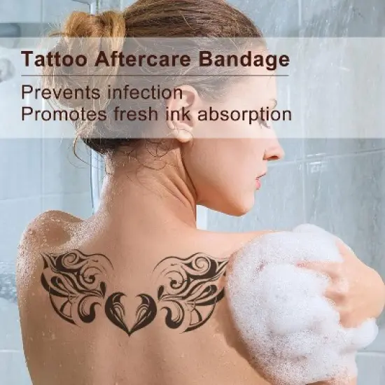 LotFancy Tattoo Aftercare Bandage, 2" x 13 Yards Roll, Waterproof Transparent Film Dressing image {7}