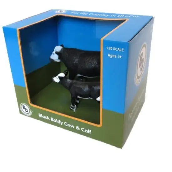 Big Country Toys 1/20 Black Baldy Cow and Calf 429 image {1}