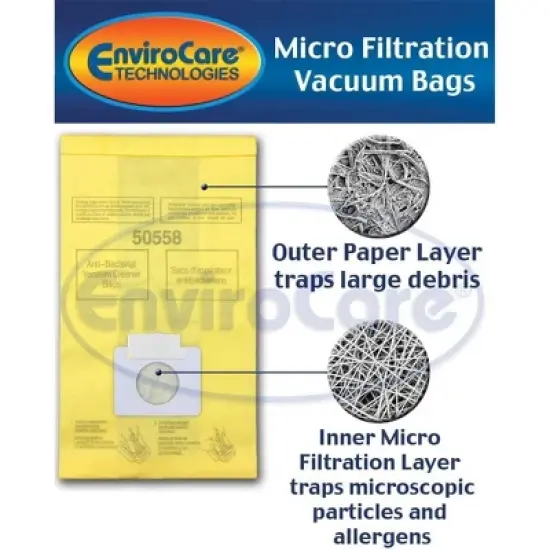 EnviroCare Replacement Vacuum Bags Designed to Fit Kenmore Canister Type C or Q 50555, 50558, 50557 and Panasonic Type C-5 18 pack image {1}