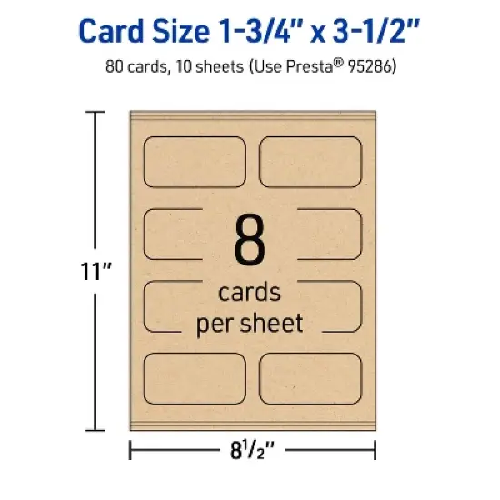 Avery 1-3/4" x 3-1/2" Rounded Corner Cards, Kraft Brown, 80ct image {4}