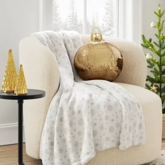 9"x11" 3D Christmas Disco Ball Shape Sequin Pillow Champagne Gold - Wondershop&trade; image {1}