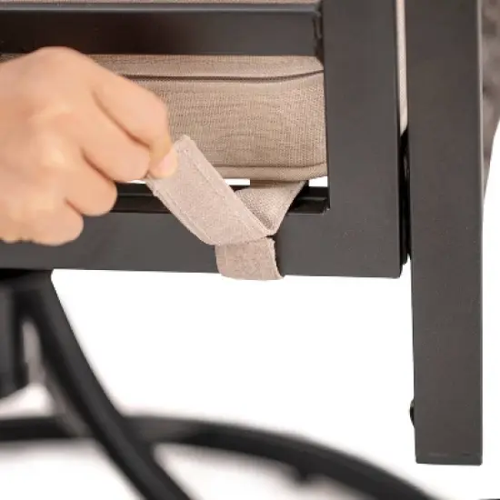 5pc Outdoor Dining Set with Swivel Chairs with Seat & Back Cushions & Square Metal Slat Table with 1.57" Umbrella Hole - Captiva Designs image {7}