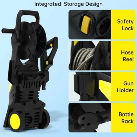 Topteng 3000 PSI 2.6 GPM Electirc High Pressure Washer with Pressure Washer Hose and Foam Cannon image {5}