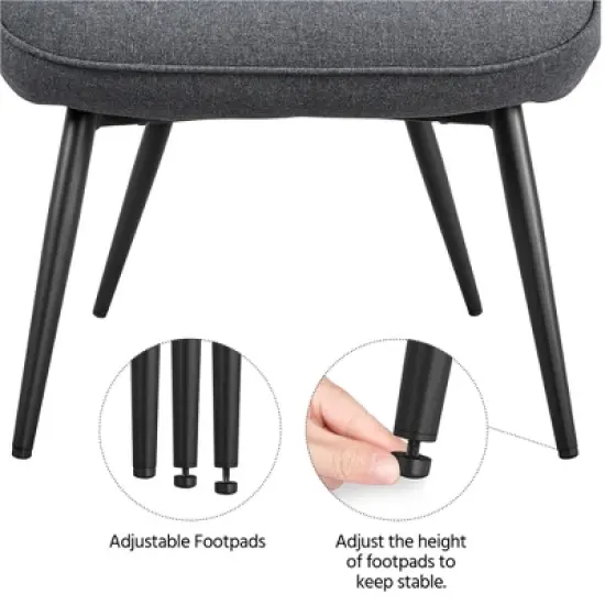 Yaheetech Accent Chair and Ottoman Set Arm Chair with Foot Rest for Living Room Gray image {6}